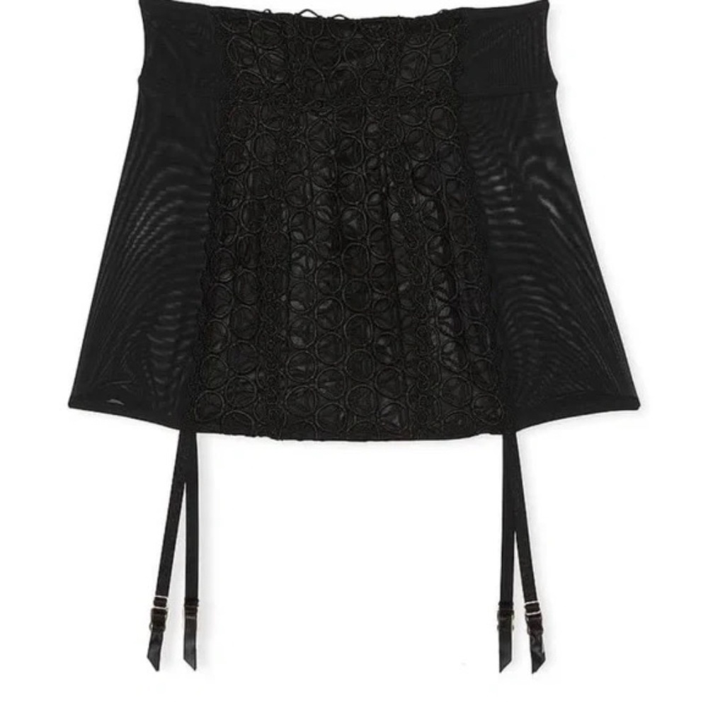 New! Victoria's Secret VERY SEXY Geo Daisy Lace Corset Garter Skirt 45948